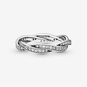 Pandora Sparkling Twisted Lines Ring